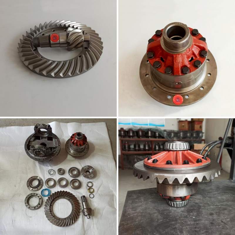 Paire d'engrenages coniques pour chargeuse sur pneus (rectification d'engrenages)